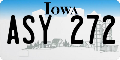 IA license plate ASY272