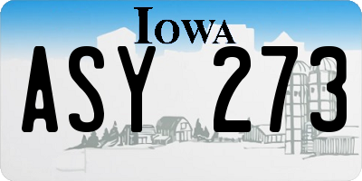 IA license plate ASY273