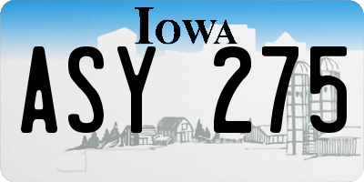 IA license plate ASY275