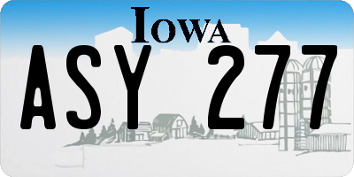 IA license plate ASY277