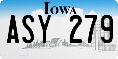 IA license plate ASY279