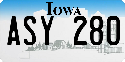 IA license plate ASY280