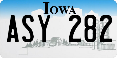 IA license plate ASY282