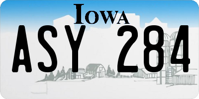 IA license plate ASY284
