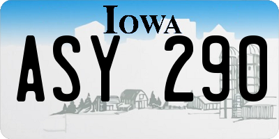 IA license plate ASY290