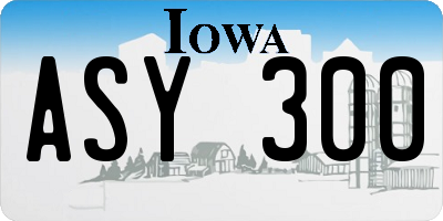IA license plate ASY300