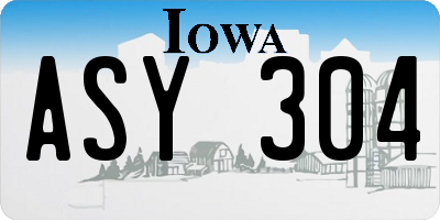 IA license plate ASY304