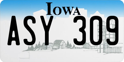 IA license plate ASY309