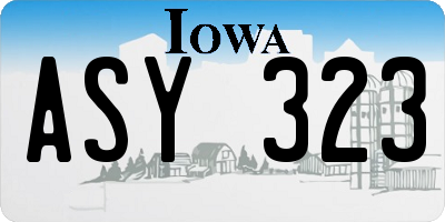 IA license plate ASY323
