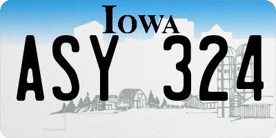 IA license plate ASY324