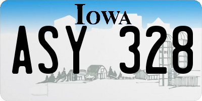 IA license plate ASY328