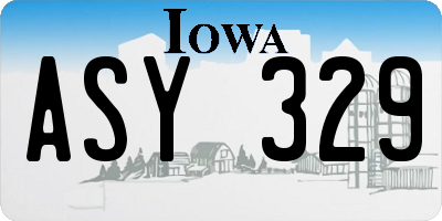 IA license plate ASY329
