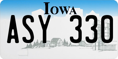 IA license plate ASY330