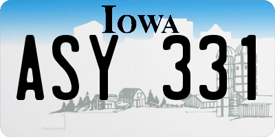 IA license plate ASY331