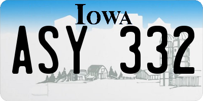 IA license plate ASY332