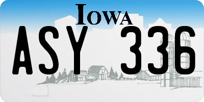 IA license plate ASY336