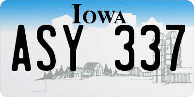 IA license plate ASY337