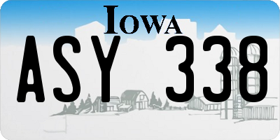 IA license plate ASY338