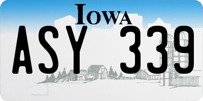 IA license plate ASY339
