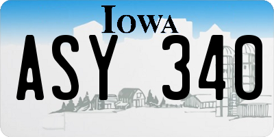 IA license plate ASY340