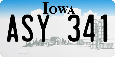 IA license plate ASY341