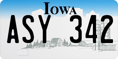 IA license plate ASY342
