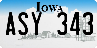 IA license plate ASY343