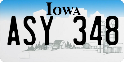 IA license plate ASY348