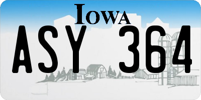 IA license plate ASY364