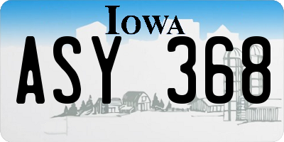 IA license plate ASY368