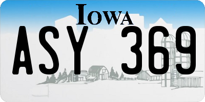 IA license plate ASY369