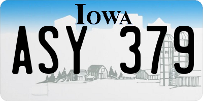 IA license plate ASY379