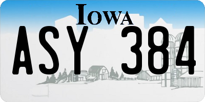 IA license plate ASY384