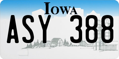 IA license plate ASY388