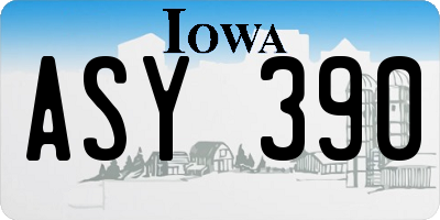 IA license plate ASY390