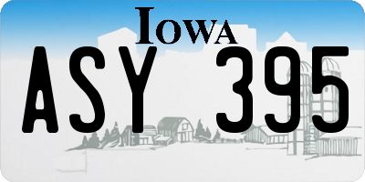 IA license plate ASY395