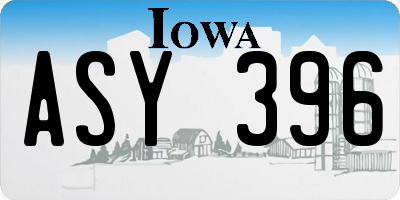 IA license plate ASY396