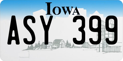 IA license plate ASY399