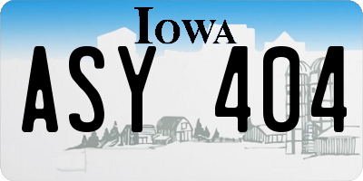 IA license plate ASY404