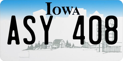 IA license plate ASY408