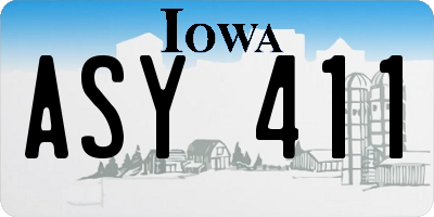 IA license plate ASY411