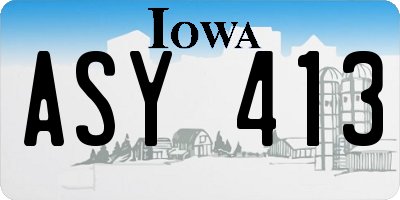 IA license plate ASY413