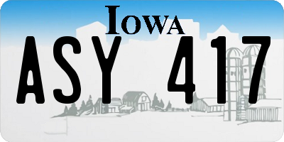 IA license plate ASY417