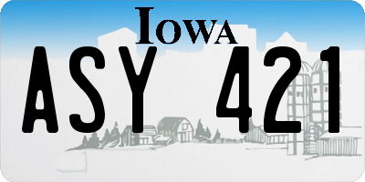 IA license plate ASY421