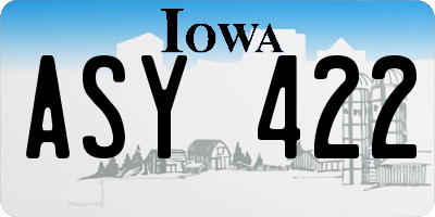 IA license plate ASY422