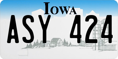 IA license plate ASY424