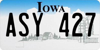 IA license plate ASY427