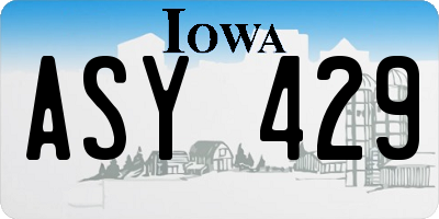 IA license plate ASY429