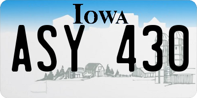 IA license plate ASY430