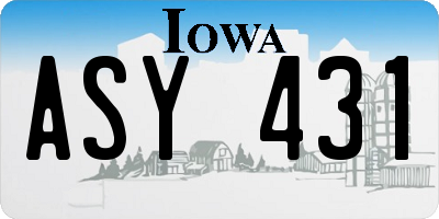 IA license plate ASY431
